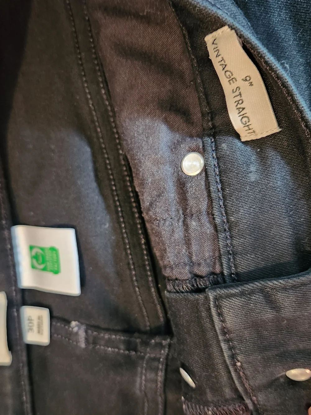 J Crew Vintage Straight High-Rise Black Denim Jeans Button-Fly Ankle Petite Leg